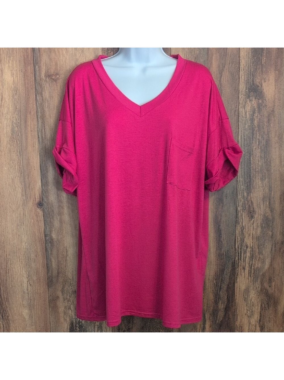 MIHOLL Casual V-Neck Pink Tee XXL             D124